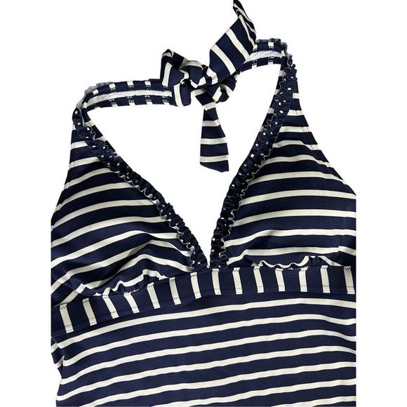 Boden blue and white striped swim top sz 6 - Picture 2 of 4